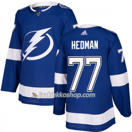 Miehille NHL Tampa Bay Lightning Pelipaita Victor Hedman 77 Adidas 2017-2018 Sininen Authentic
